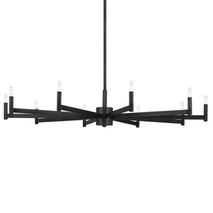 Dhane 48" Ten Lights Chandelier, Black