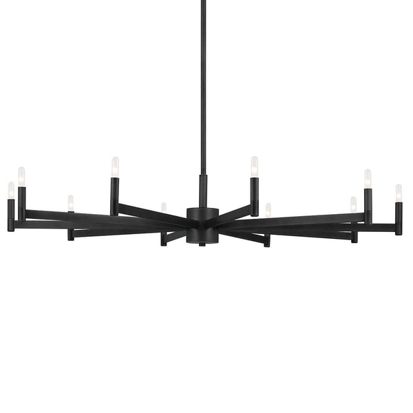 Dhane 48" Ten Lights Chandelier, Black