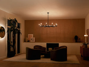 Dhane 48" Ten Lights Chandelier, Black