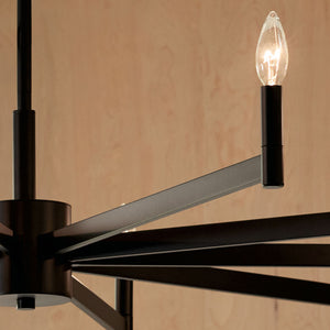 Dhane 48" Ten Lights Chandelier, Black