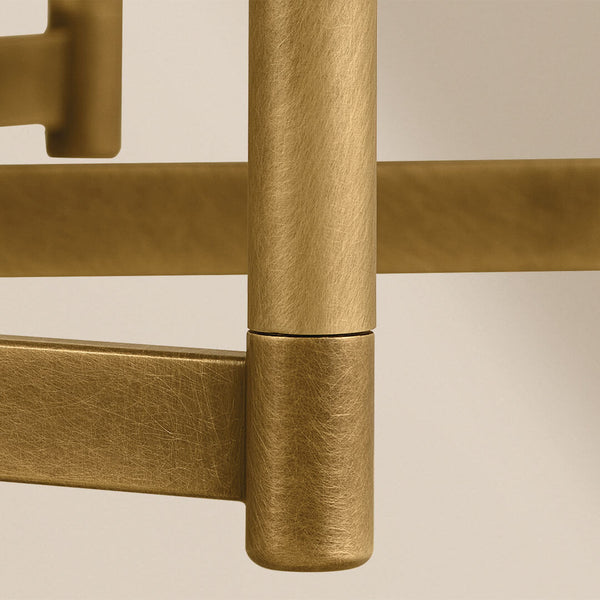 Dhane 48" Ten Lights Chandelier, Natural Brass