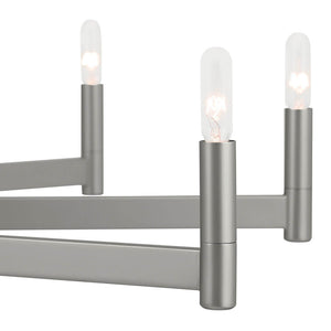 Dhane 48" Ten Lights Chandelier, Satin Nickel