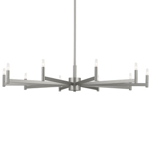 Dhane 48" Ten Lights Chandelier, Satin Nickel