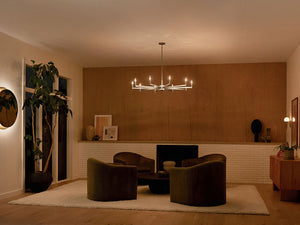 Dhane 48" Ten Lights Chandelier, Satin Nickel