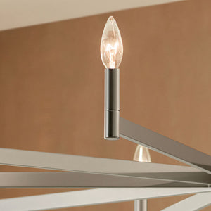 Dhane 48" Ten Lights Chandelier, Satin Nickel