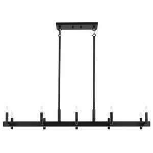 Dhane 13" Ten Lights Linear Chandelier, Black