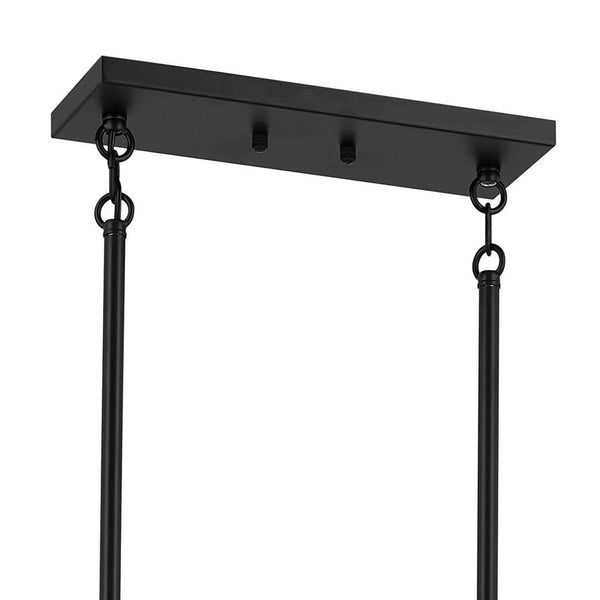 Dhane 13" Ten Lights Linear Chandelier, Black