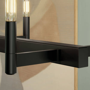 Dhane 13" Ten Lights Linear Chandelier, Black
