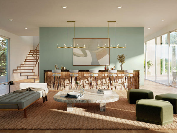 Dhane 13" Ten Lights Linear Chandelier, Natural Brass