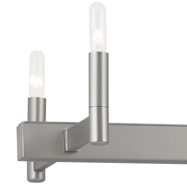Dhane 13" Ten Lights Linear Chandelier, Satin Nickel