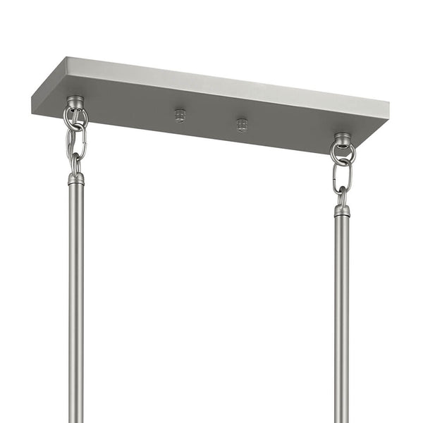 Dhane 13" Ten Lights Linear Chandelier, Satin Nickel