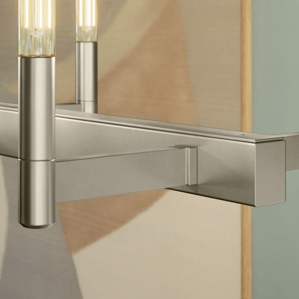 Dhane 13" Ten Lights Linear Chandelier, Satin Nickel
