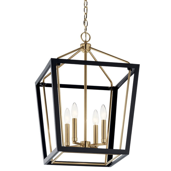 Townsend 16" Four Lights Pendant, Clear Glass / Champagne Bronze and Black