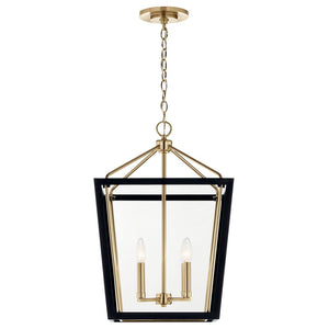 Townsend 16" Four Lights Pendant, Clear Glass / Champagne Bronze and Black