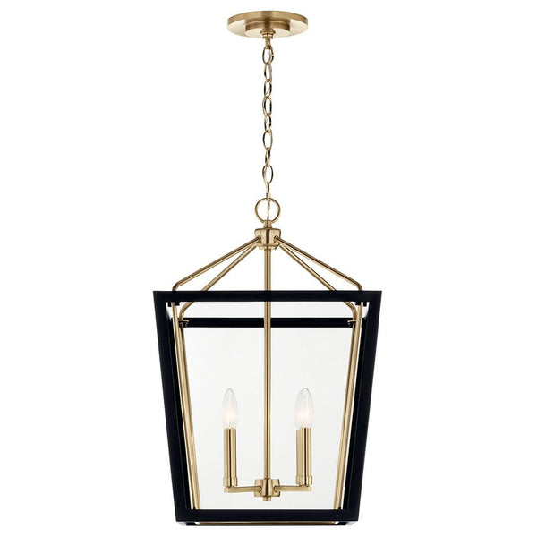 Townsend 16" Four Lights Pendant, Clear Glass / Champagne Bronze and Black