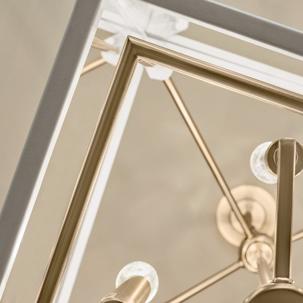 Townsend 16" Four Lights Pendant, Clear Glass / Champagne Bronze and White