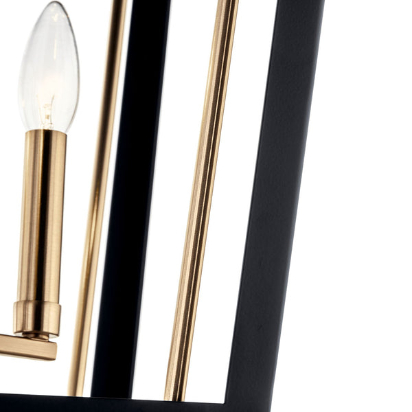 Townsend 22" Four Lights Pendant, Clear Glass / Champagne Bronze and Black