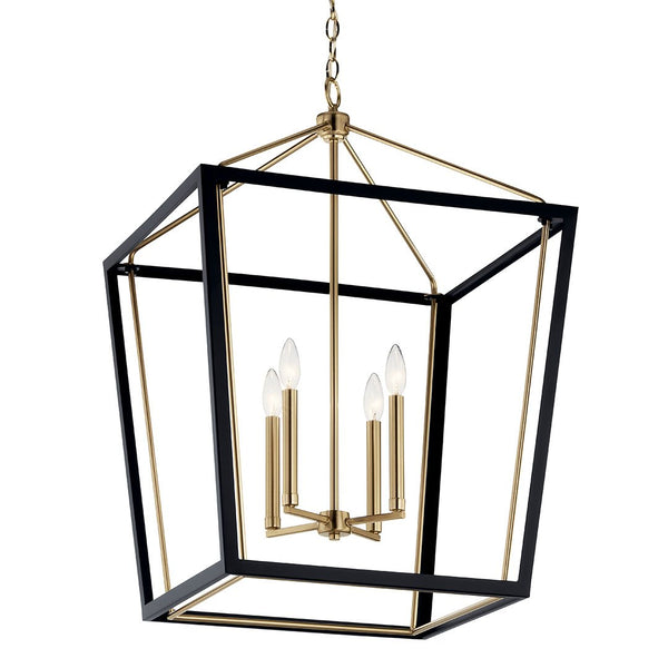 Townsend 22" Four Lights Pendant, Clear Glass / Champagne Bronze and Black
