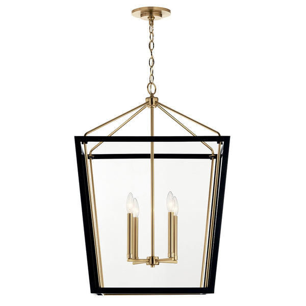 Townsend 22" Four Lights Pendant, Clear Glass / Champagne Bronze and Black