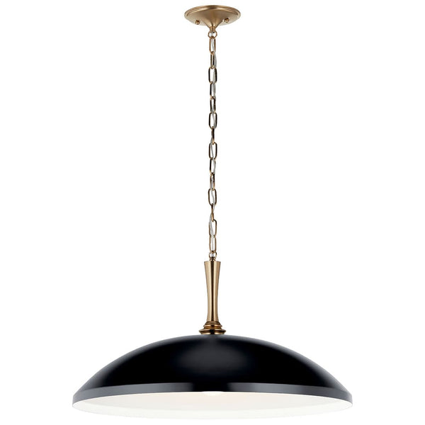 Meyer 24" One Light Pendant, Black and Champagne Bronze