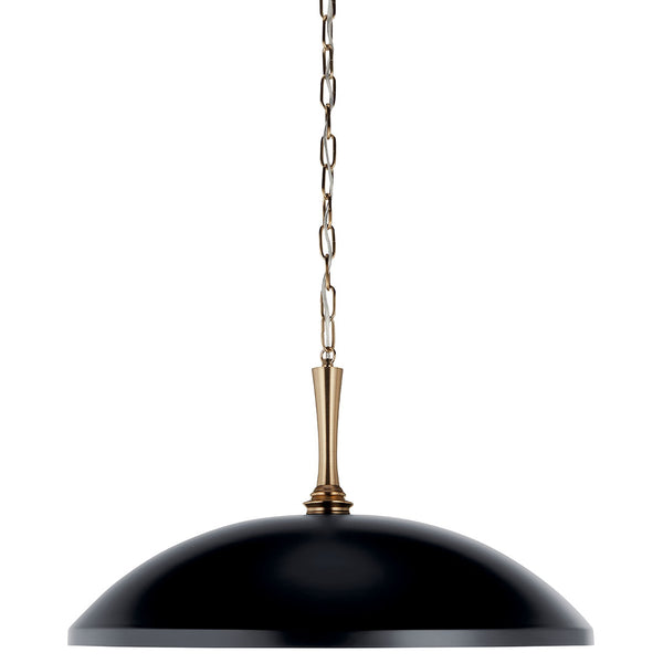 Meyer 24" One Light Pendant, Black and Champagne Bronze