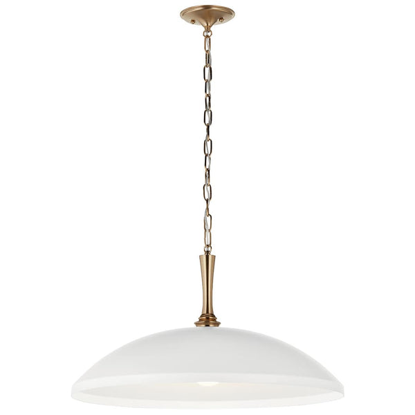 Meyer 24" One Light Pendant, White and Champagne Bronze