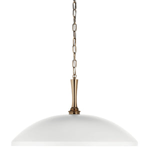 Meyer 24" One Light Pendant, White and Champagne Bronze