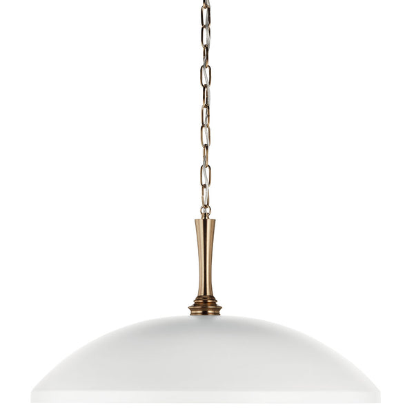Meyer 24" One Light Pendant, White and Champagne Bronze
