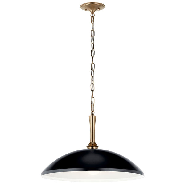 Meyer 20" One Light Pendant, Black and Champagne Bronze