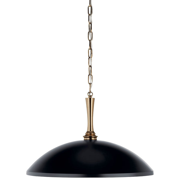 Meyer 20" One Light Pendant, Black and Champagne Bronze