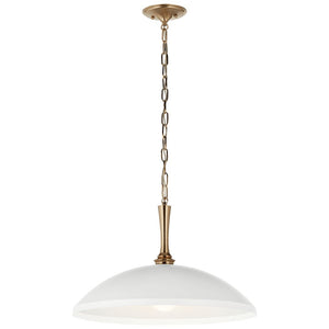 Meyer 20" One Light Pendant, White and Champagne Bronze