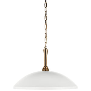 Meyer 20" One Light Pendant, White and Champagne Bronze
