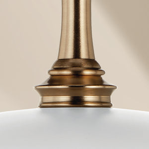Meyer 20" One Light Pendant, White and Champagne Bronze
