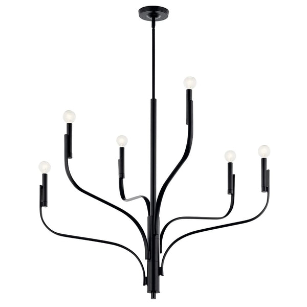 Gilbert 36" 6 Light Chandelier, Black