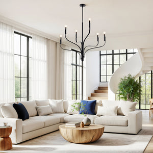 Gilbert 36" Six Lights Chandelier, Black
