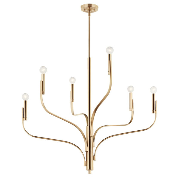 Gilbert 36" 6 Light Chandelier, Champagne Bronze