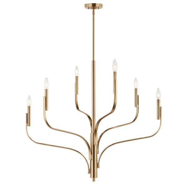 Gilbert 36" Six Lights Chandelier, Champagne Bronze