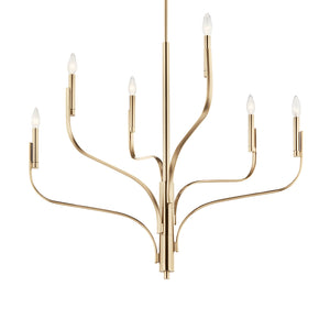 Gilbert 36" Six Lights Chandelier, Champagne Bronze