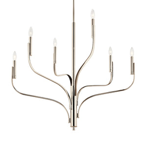 Gilbert 36" Six Lights Chandelier, Polished Nickel