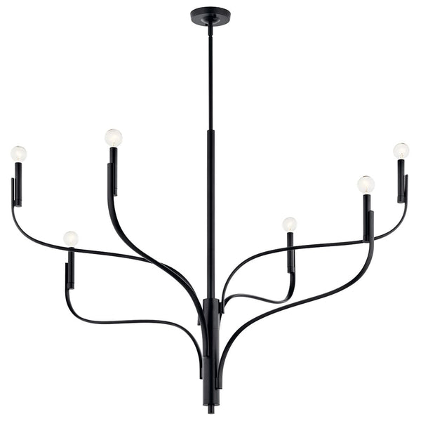 Gilbert 47" 6 Light Chandelier, Black