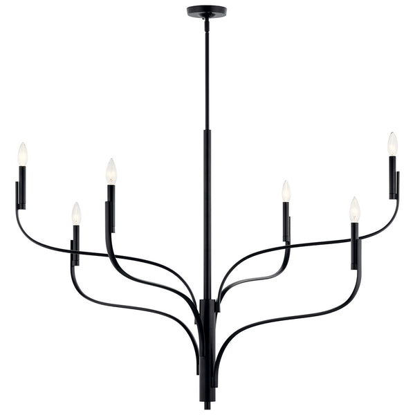 Gilbert 47" Six Lights Chandelier, Black