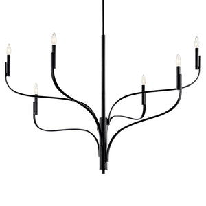 Gilbert 47" Six Lights Chandelier, Black