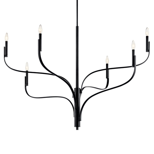 Gilbert 47" Six Lights Chandelier, Black
