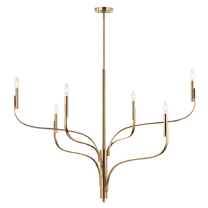 Gilbert 47" Six Lights Chandelier, Champagne Bronze