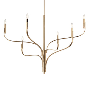 Gilbert 47" Six Lights Chandelier, Champagne Bronze
