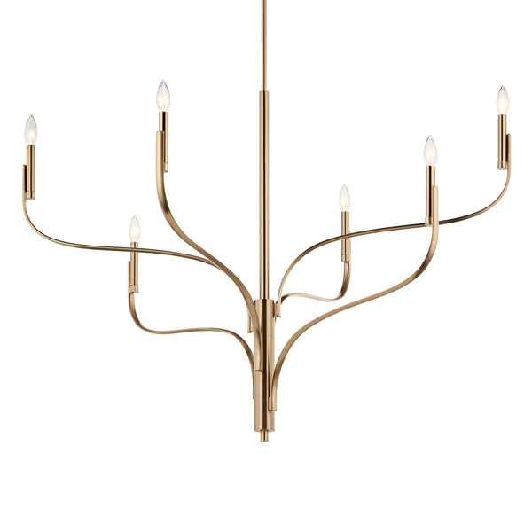 Gilbert 47" Six Lights Chandelier, Champagne Bronze