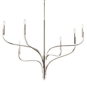 Gilbert 47" Six Lights Chandelier, Polished Nickel