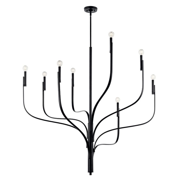 Gilbert 48" 8 Light Chandelier, Black
