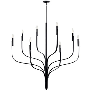 Gilbert 48" Eight Lights Chandelier, Black