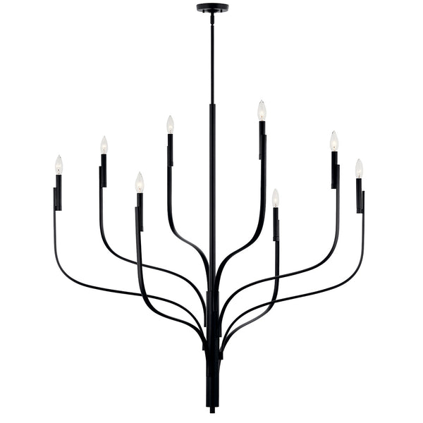 Gilbert 48" Eight Lights Chandelier, Black